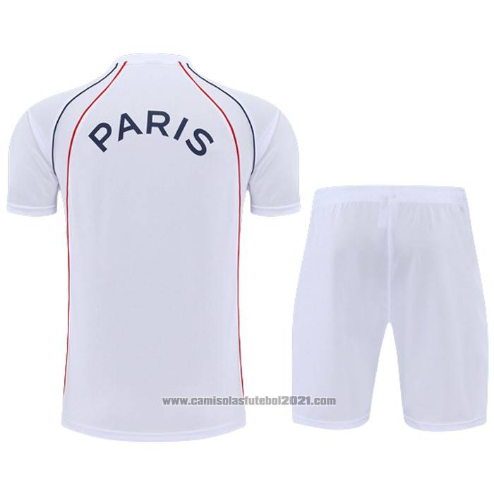 Fato de Treino Paris Saint-Germain Jordan Manga Curta 2022-2023 Branco - Calcas Curta